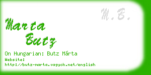 marta butz business card